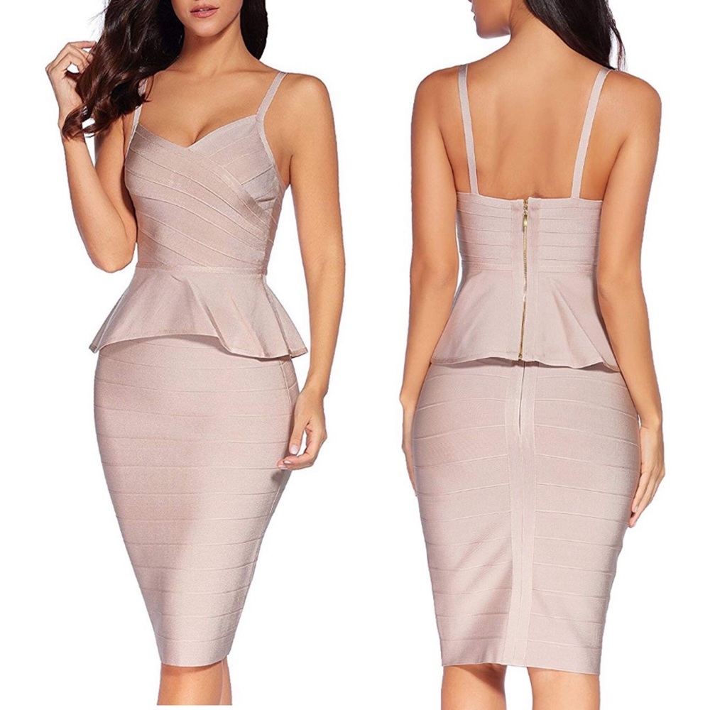 THE COURT REPORTER 2 PIECE BANDAGE SET-BEIGE *NWT* - Picture 1 of 7